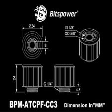 Bitspower Artemis Anschluss gerade G1/4 inches AG auf 16/10mm - Sandblast silver
