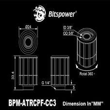 Bitspower Artemis Anschluss gerade G1/4 inches AG auf 16/10mm, drehbar - matte black