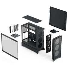 Fractal Design Pop 2 Air Black TG PC-case, Midi-Tower, ATX, Tempered Glass - inklusive 3x 120-mm-fan, black