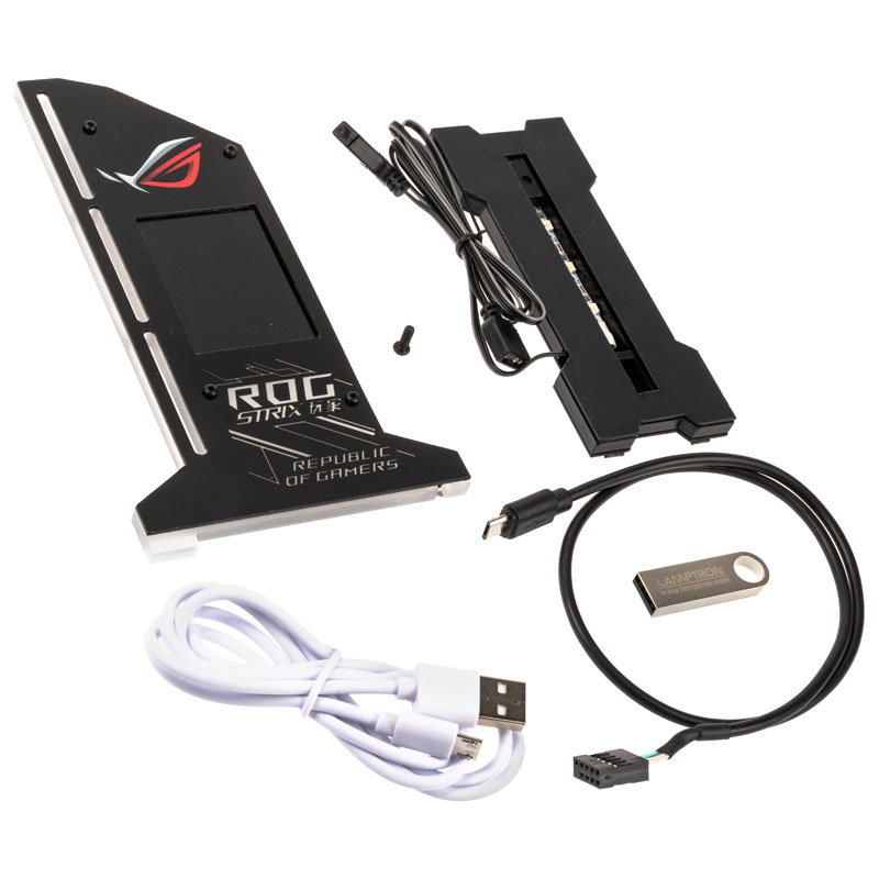 Lamptron vertikaler GPU Halter with Display - black