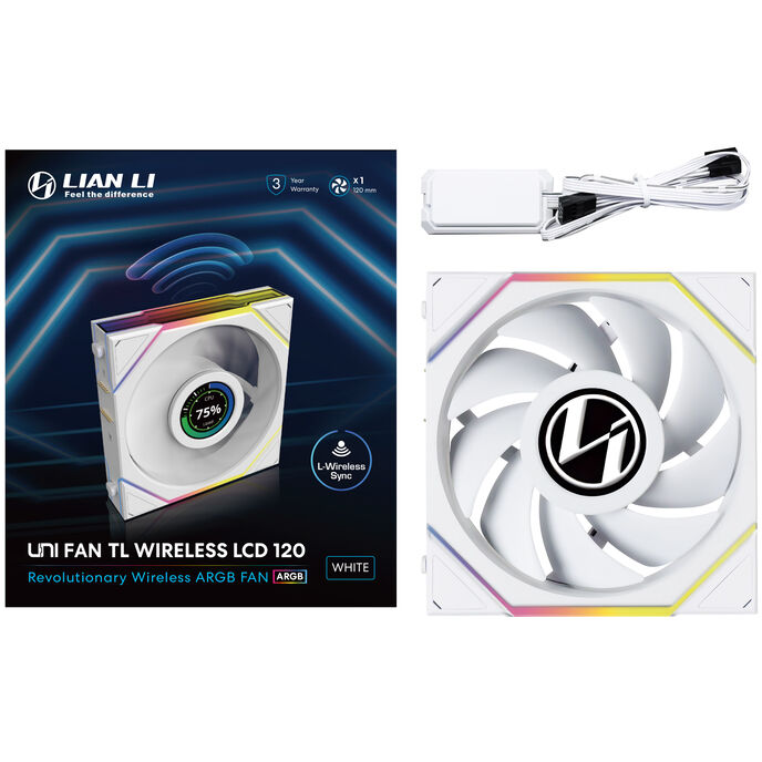 Lian Li UNI FAN TL Wireless LCD fan, ARGB, PWM - 120 mm, white