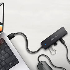 AXAGON HUE-C2A 2x USB3.2 Gen 1 + 2x USB-C 5Gbps Travel hub, USB-C power IN with 19cm Type-A cable