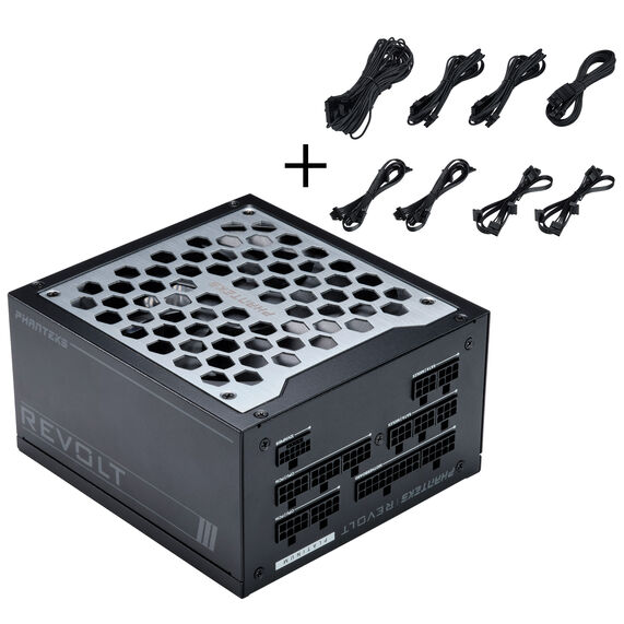 Phanteks Revolt 1200W Platinum Bundle, power supply with Cable Kit - black
