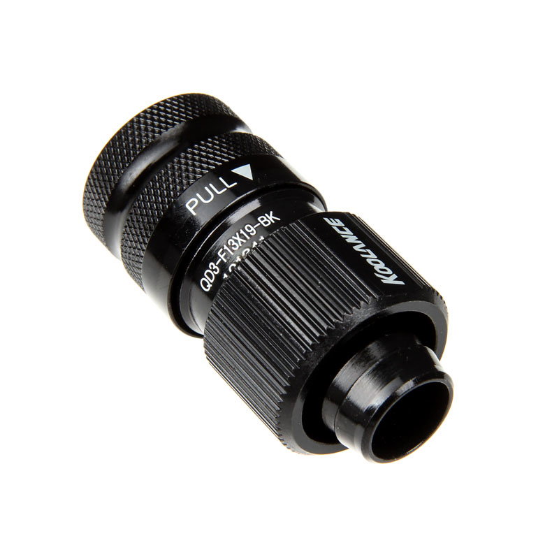 Koolance QD3 Schnellverschluss gerade weiblich auf 19/13mm - no-spill, black