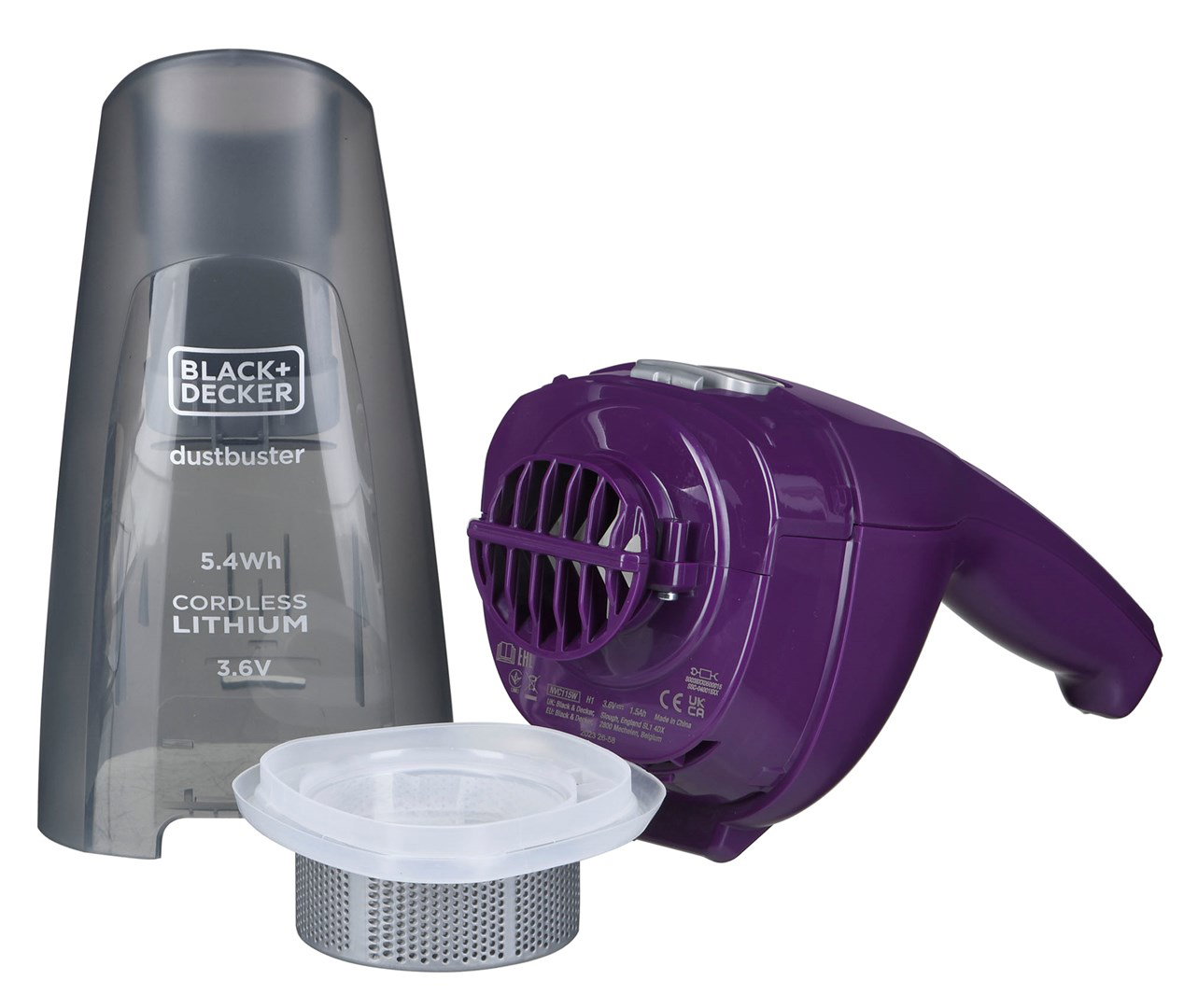 Black & Decker NVC115W handheld vacuum Grey, Purple Bagless