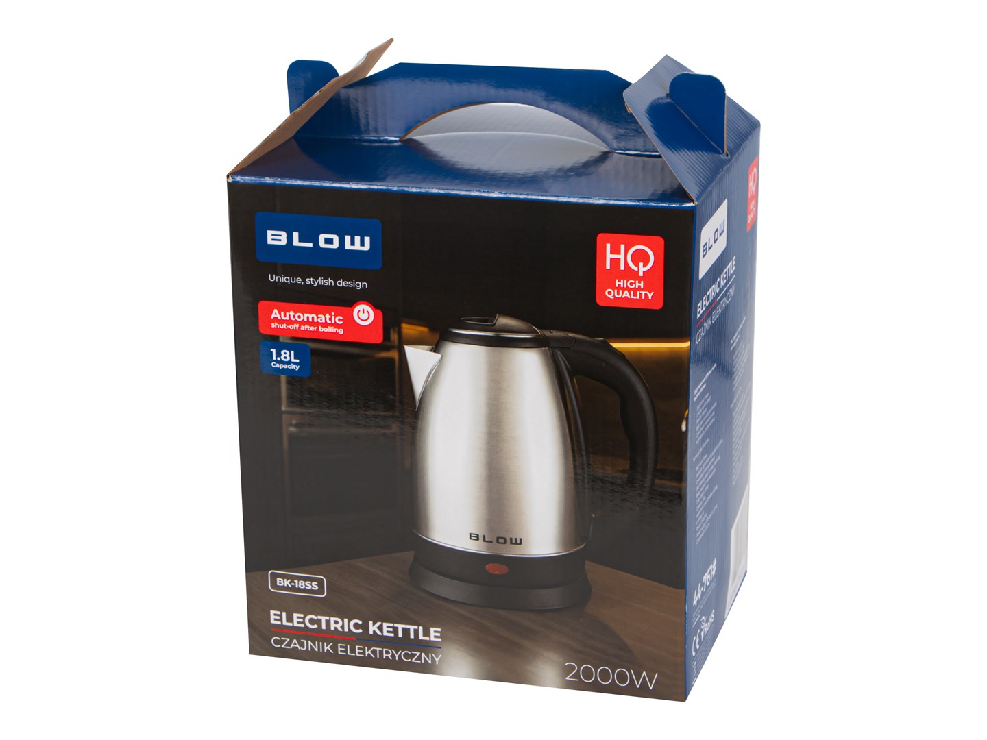 Silver kettle 2000W BK-18SS BLOW 1.8l metal