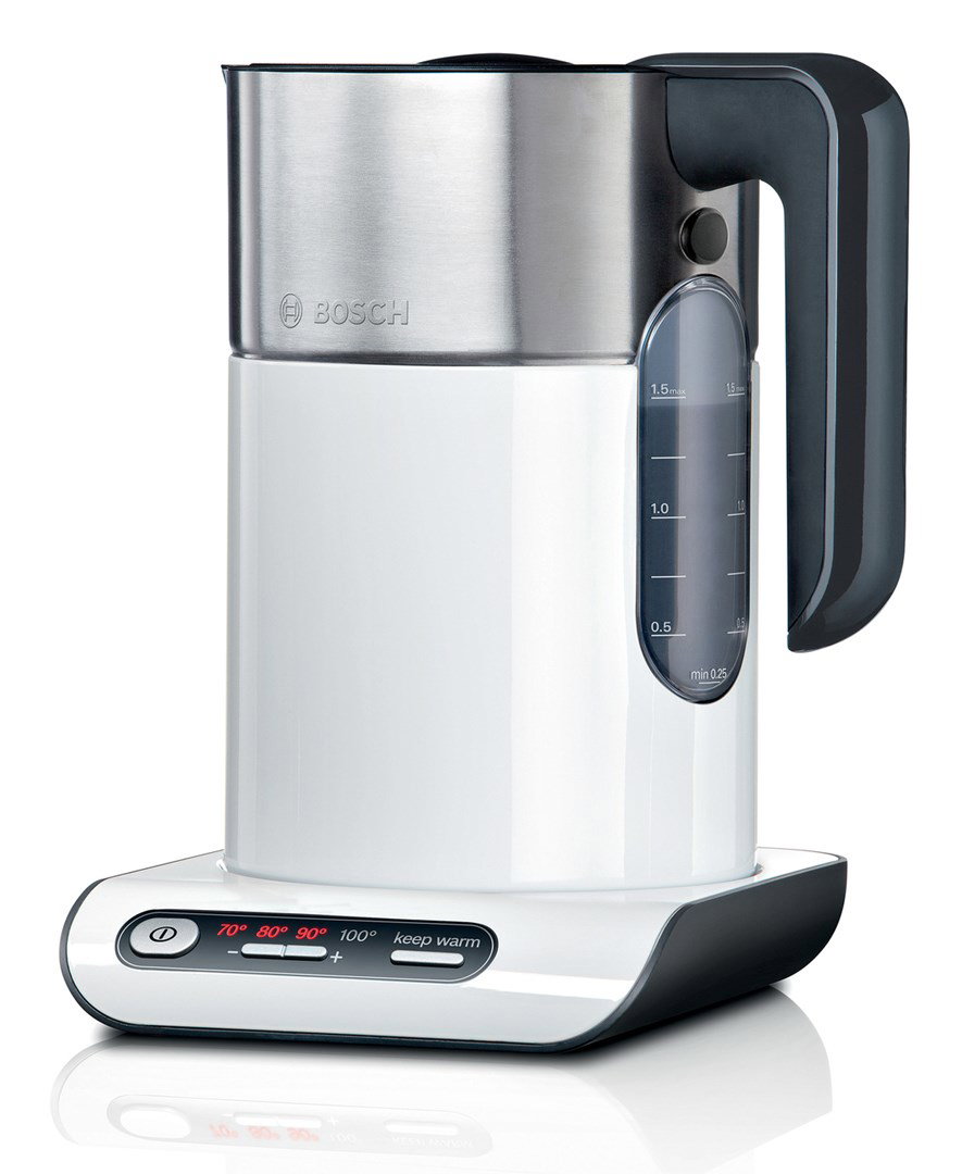 Bosch TWK8611P electric kettle 1.5 L 2400 W Anthracite, Stainless steel, White