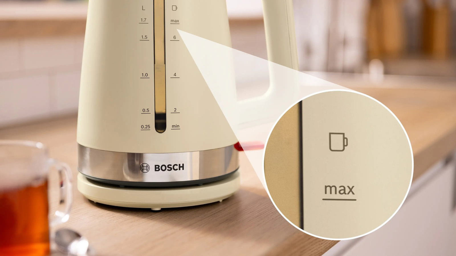 Bosch MyMoment electric kettle 1.7 L 2400 W Cream