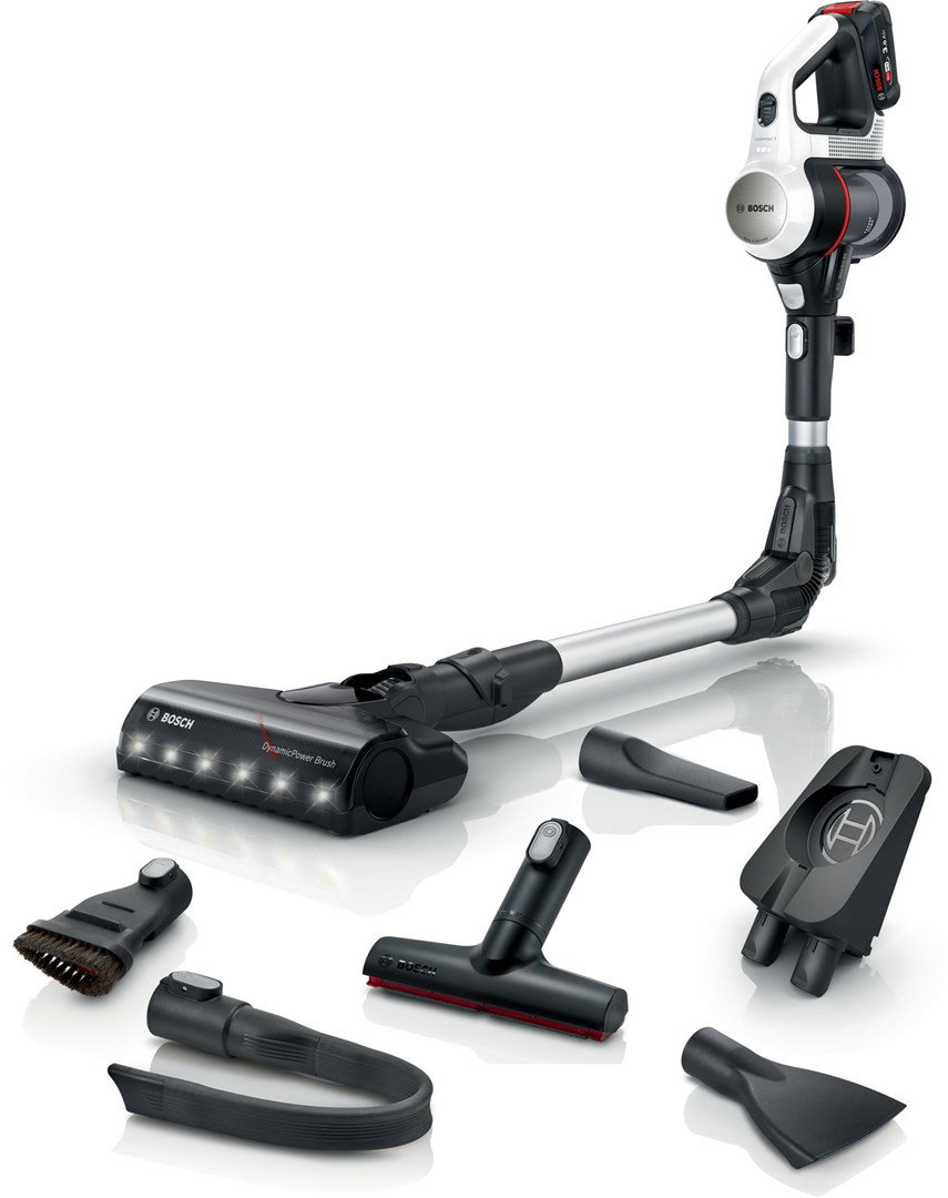 Bosch BSS711W stick vacuum/electric broom Battery Dry Bagless 0.3 L Black, Silver, White