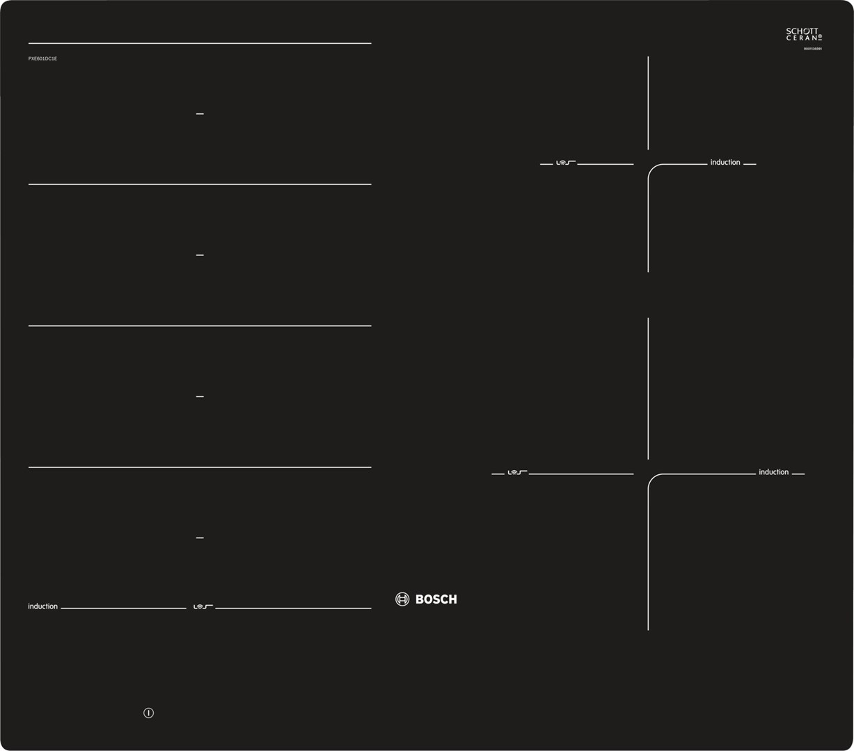 Bosch Serie 8 PXE601DC1E hob Black Built-in Zone induction hob 4 zone(s)