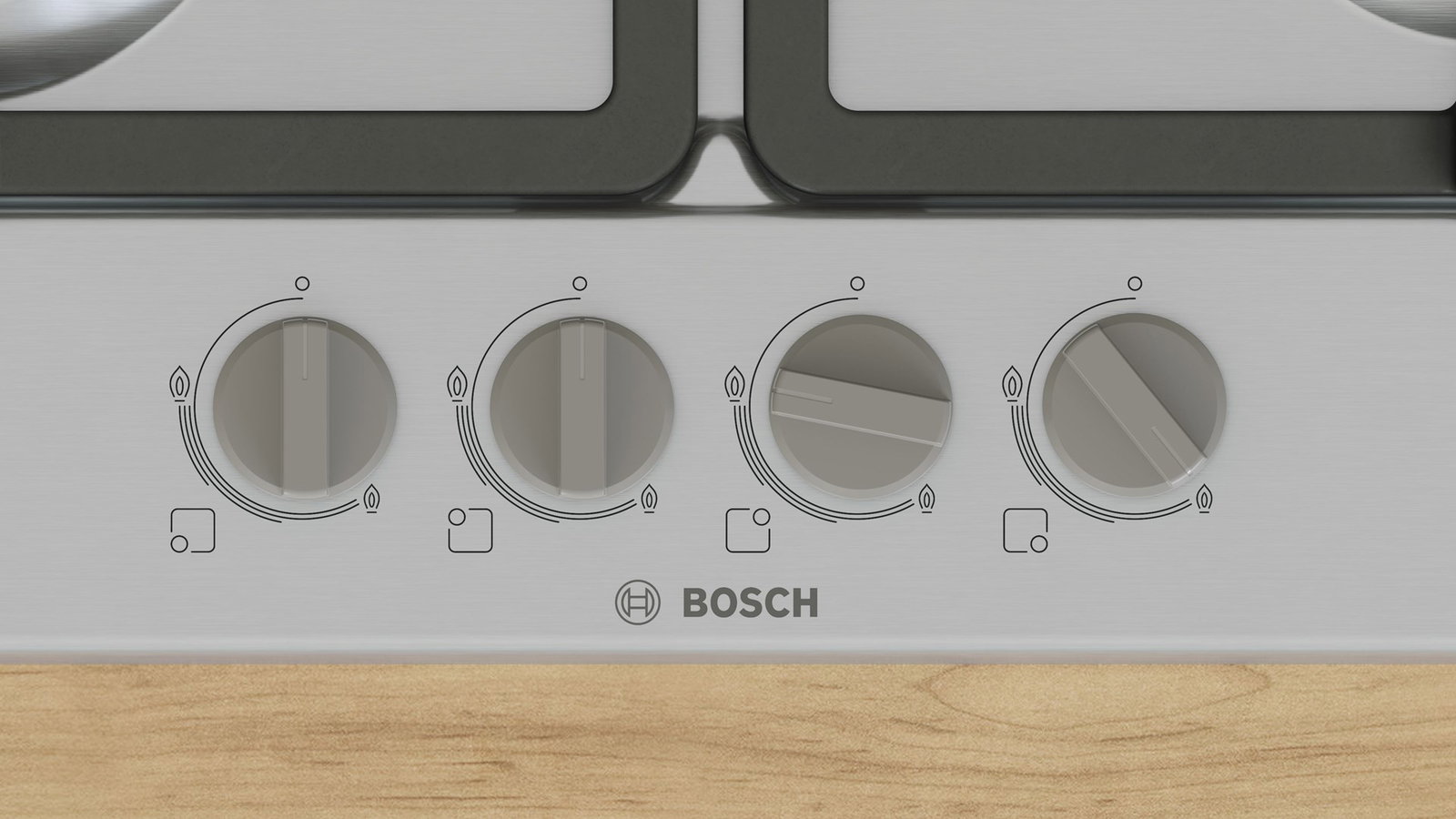 Bosch Serie 4 PGH6B5K90 hob Stainless steel Built-in 60 cm Gas 4 zone(s)