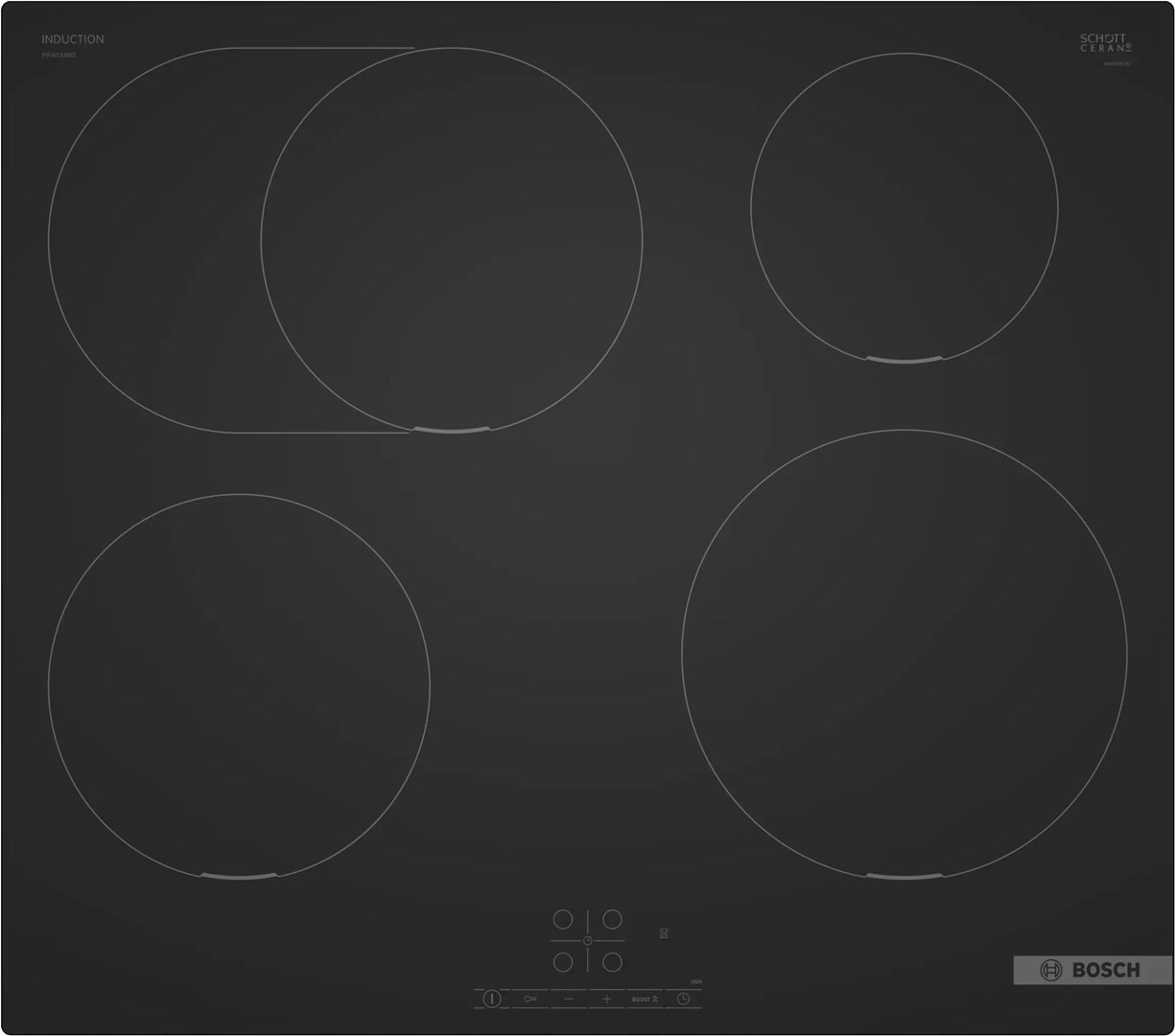 Bosch PIF61ABB5E hob Black Built-in 60 cm Zone induction hob 4 zone(s)