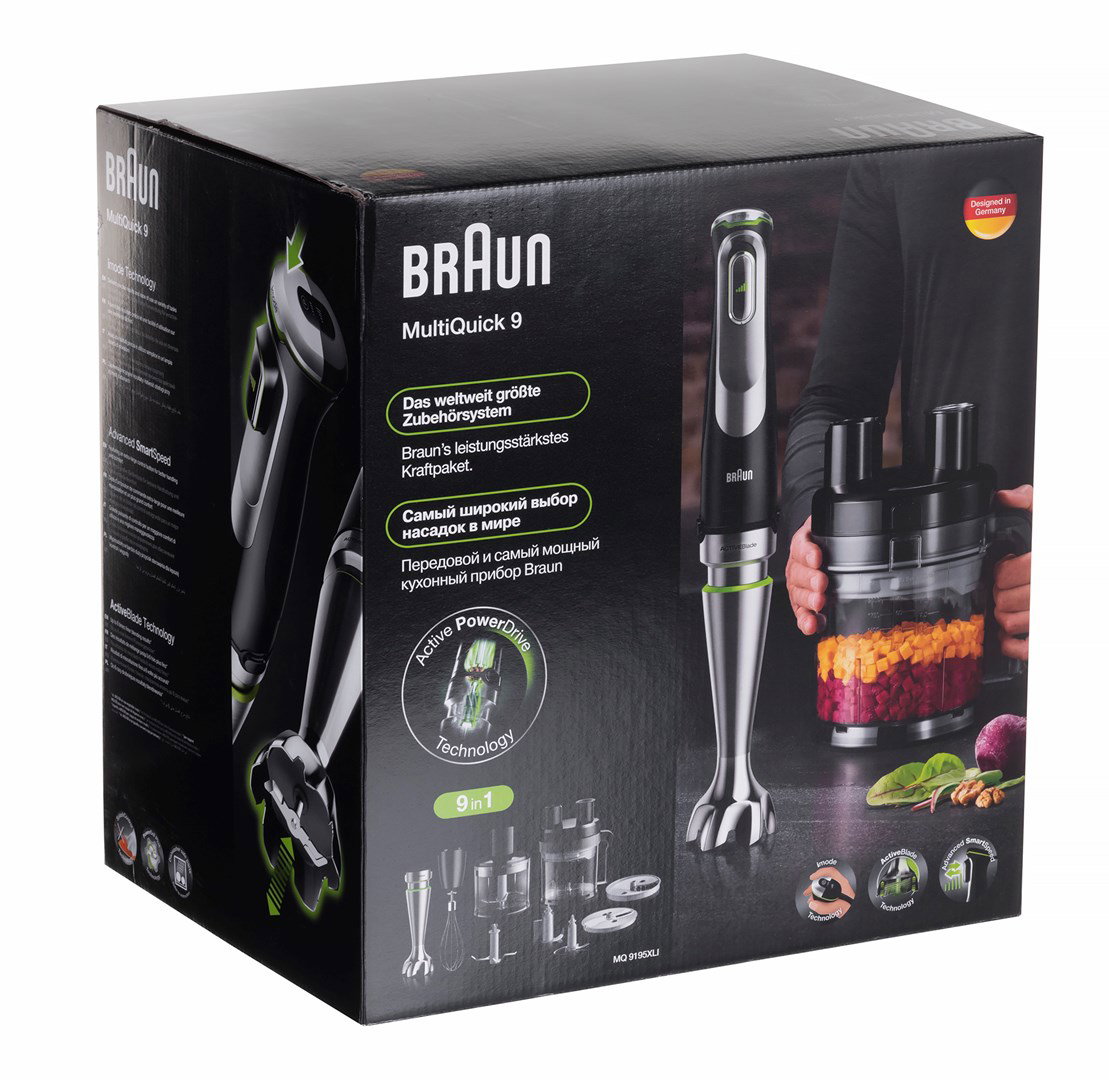 Braun MultiQuick 9 MQ 9195XLI 2 L Immersion blender 1200 W Black, Stainless steel