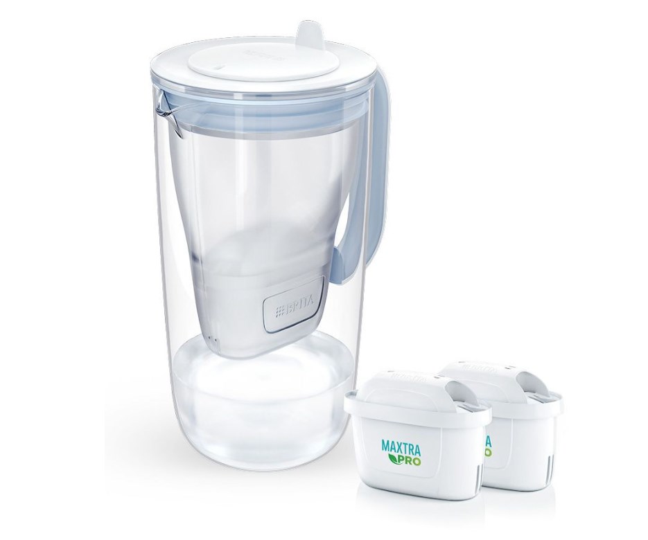 Brita Glass+ filter jug with 2 MaxtraPro PP cartridges (blue; 2.5 l)