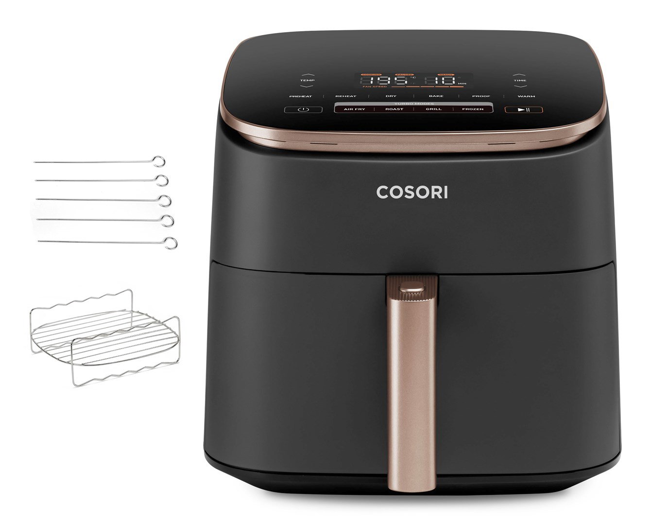 Cosori Turbo Blaze Chef Edition Single 6 L Stand-alone 1725 W Hot air fryer Black, Pink gold