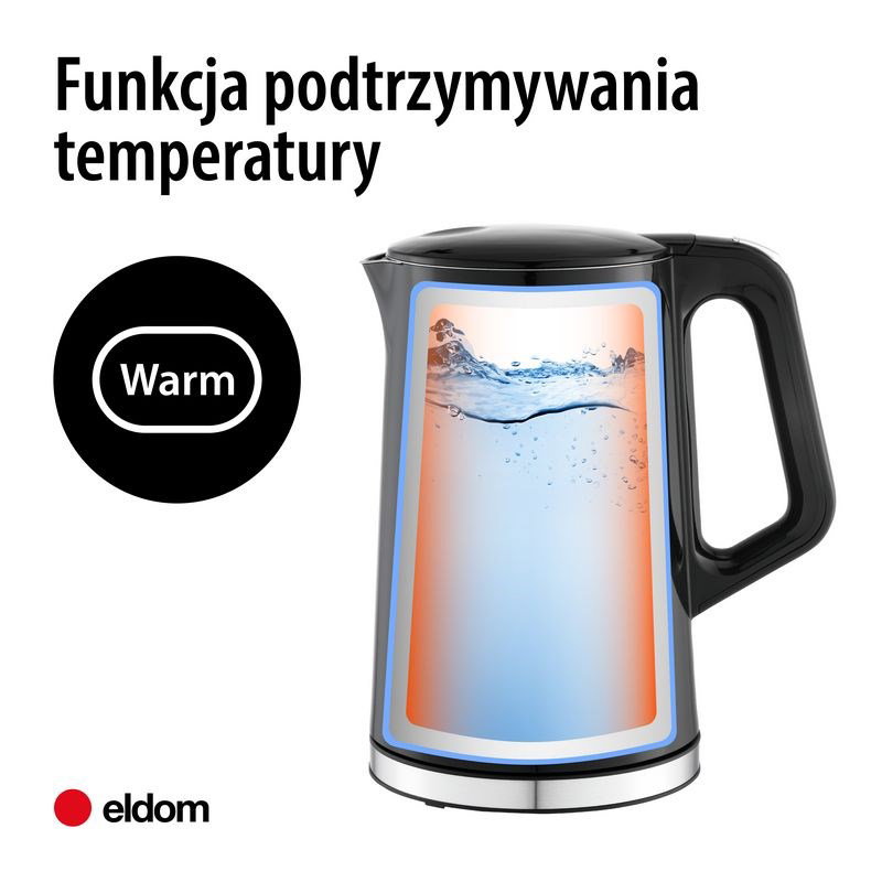 ELDOM CORDLESS KETTLE WITH TEMPERATURE CONTROL C540 JETTY