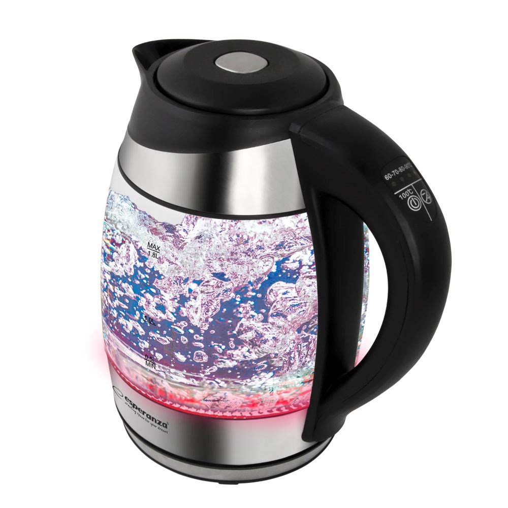 Esperanza EKK026 electric kettle 1.7 L 2200 W Black, Transparent