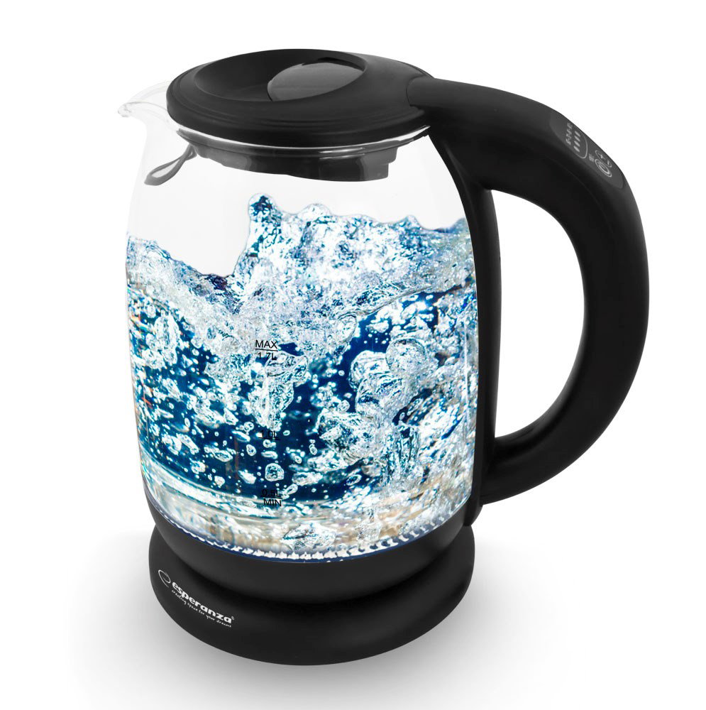 Esperanza EKK027 electric kettle 1.7 L 2200 W Black, Transparent