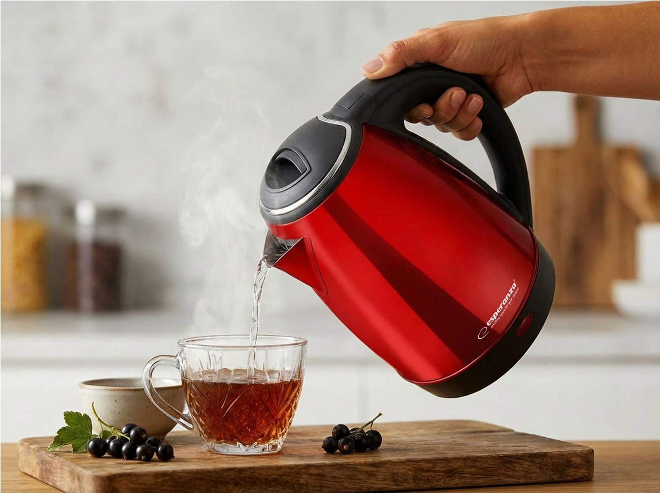 Esperanza EKK113R electric kettle 1.8 L Black,Red 1800 W