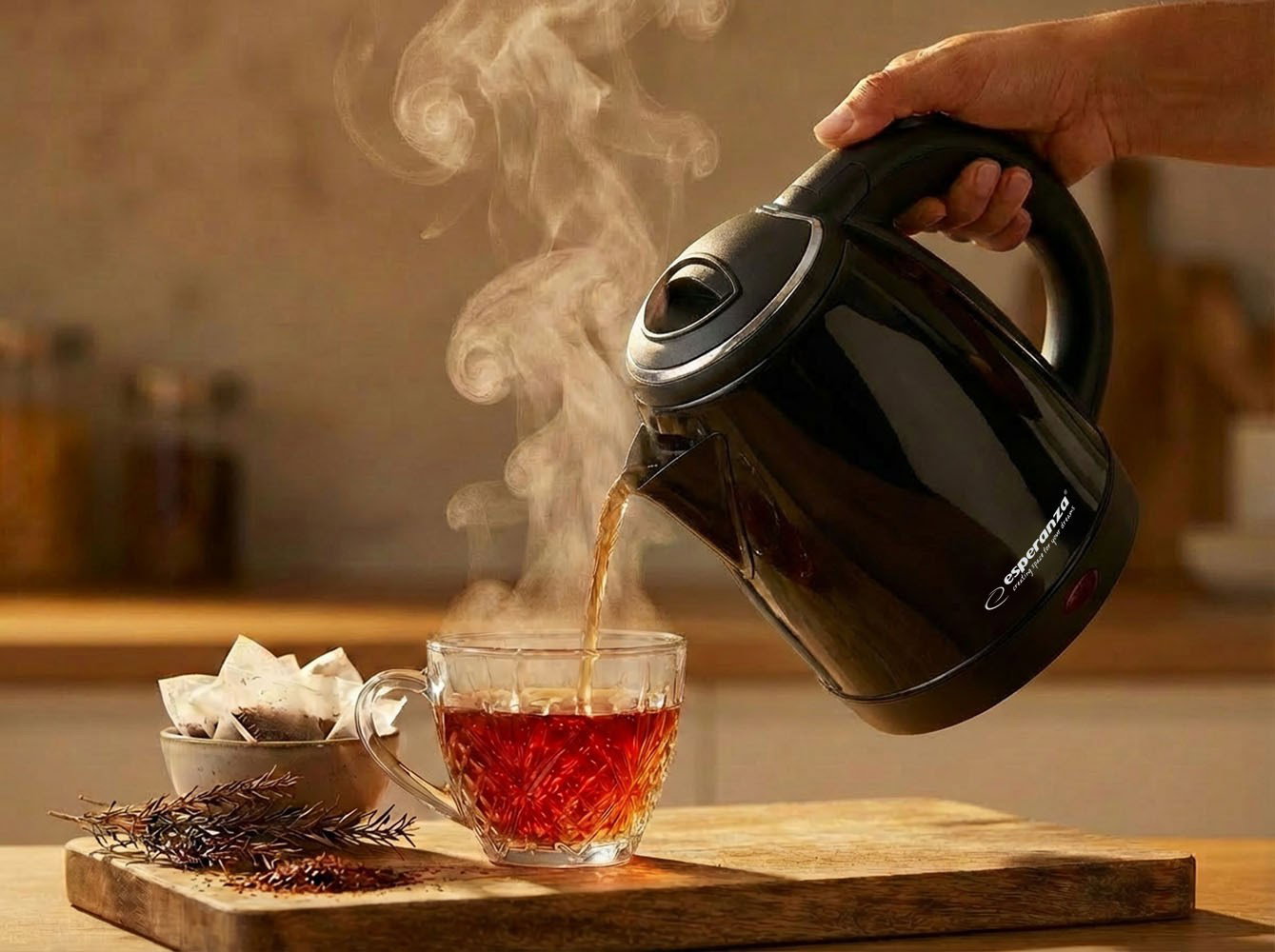 Esperanza EKK128K Electric kettle 1 L Black 1350W