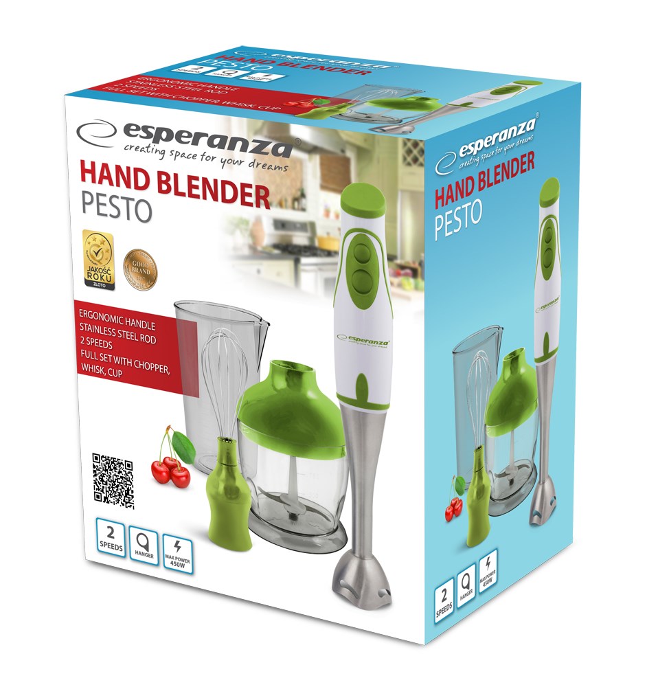 Esperanza EKM003G blender 0.75 L Immersion blender Green,White 450 W