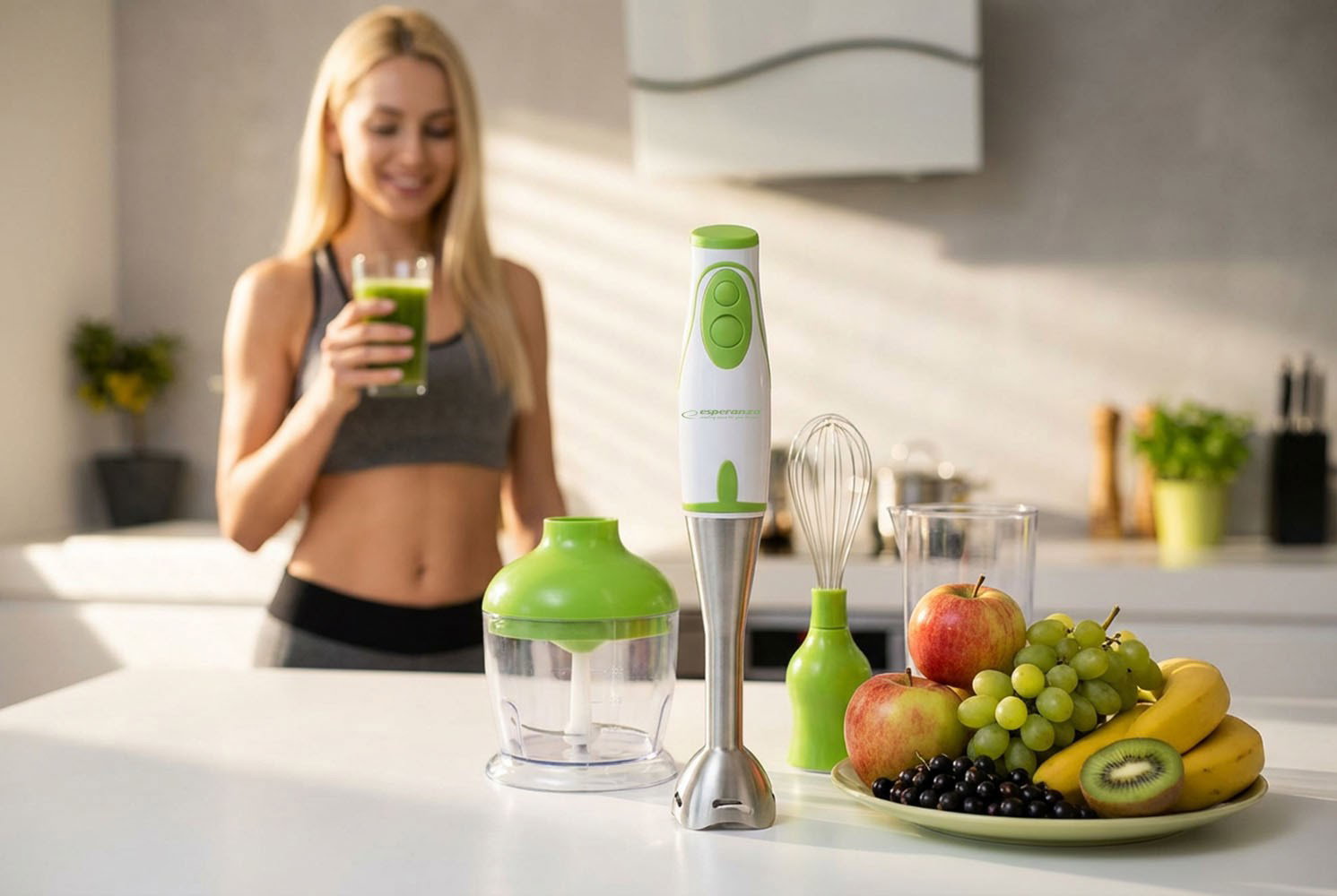 Esperanza EKM003G blender 0.75 L Immersion blender Green,White 450 W