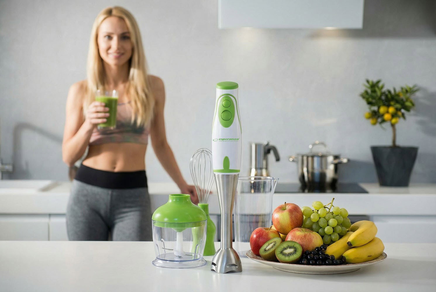 Esperanza EKM003G blender 0.75 L Immersion blender Green,White 450 W