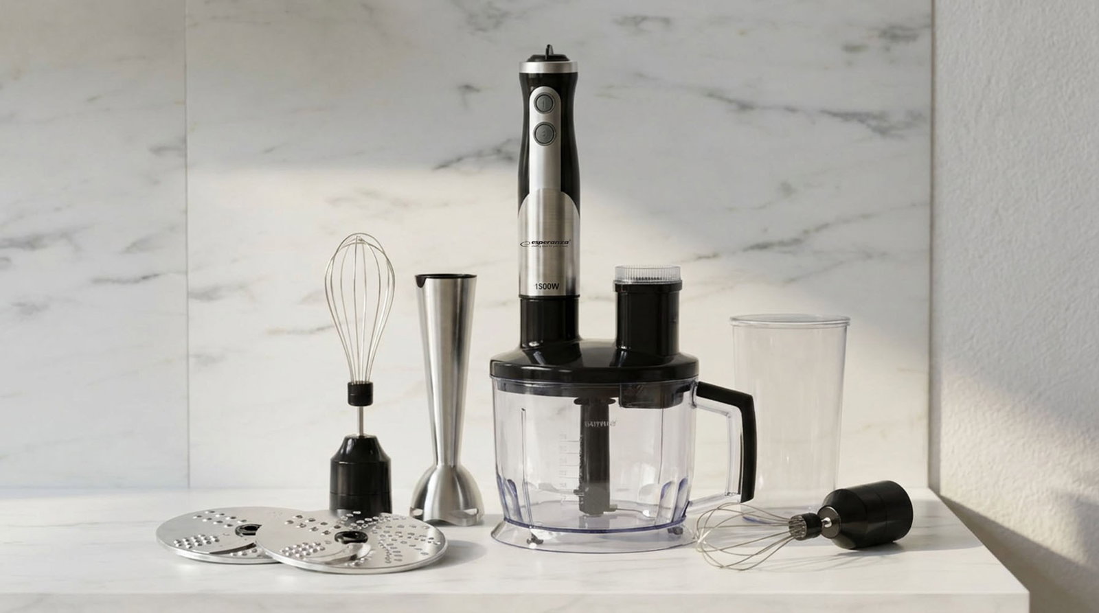 Esperanza EKM004 blender 0.6 L Immersion blender Black,Silver,Transparent 800 W