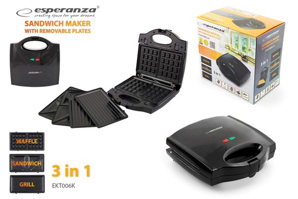 Esperanza EKT006K sandwich maker 700 W Black