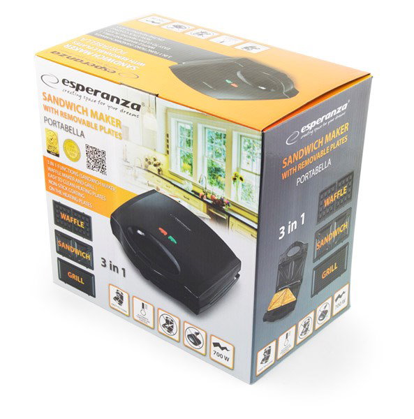 Esperanza EKT006K sandwich maker 700 W Black