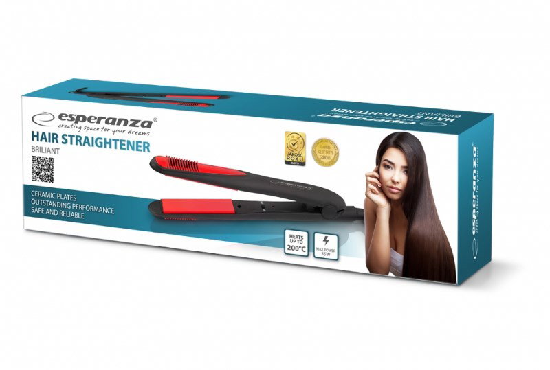 Esperanza EBP004 hair styling tool Straightening iron Black,Red 35 W