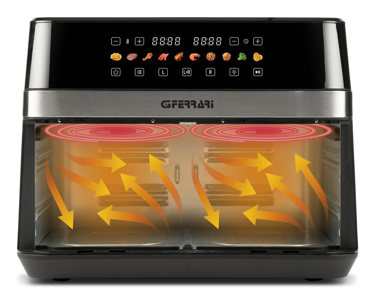 G3 Ferrari G10223 fryer Double 12 L Stand-alone 2200 W Hot air fryer Black, Stainless steel