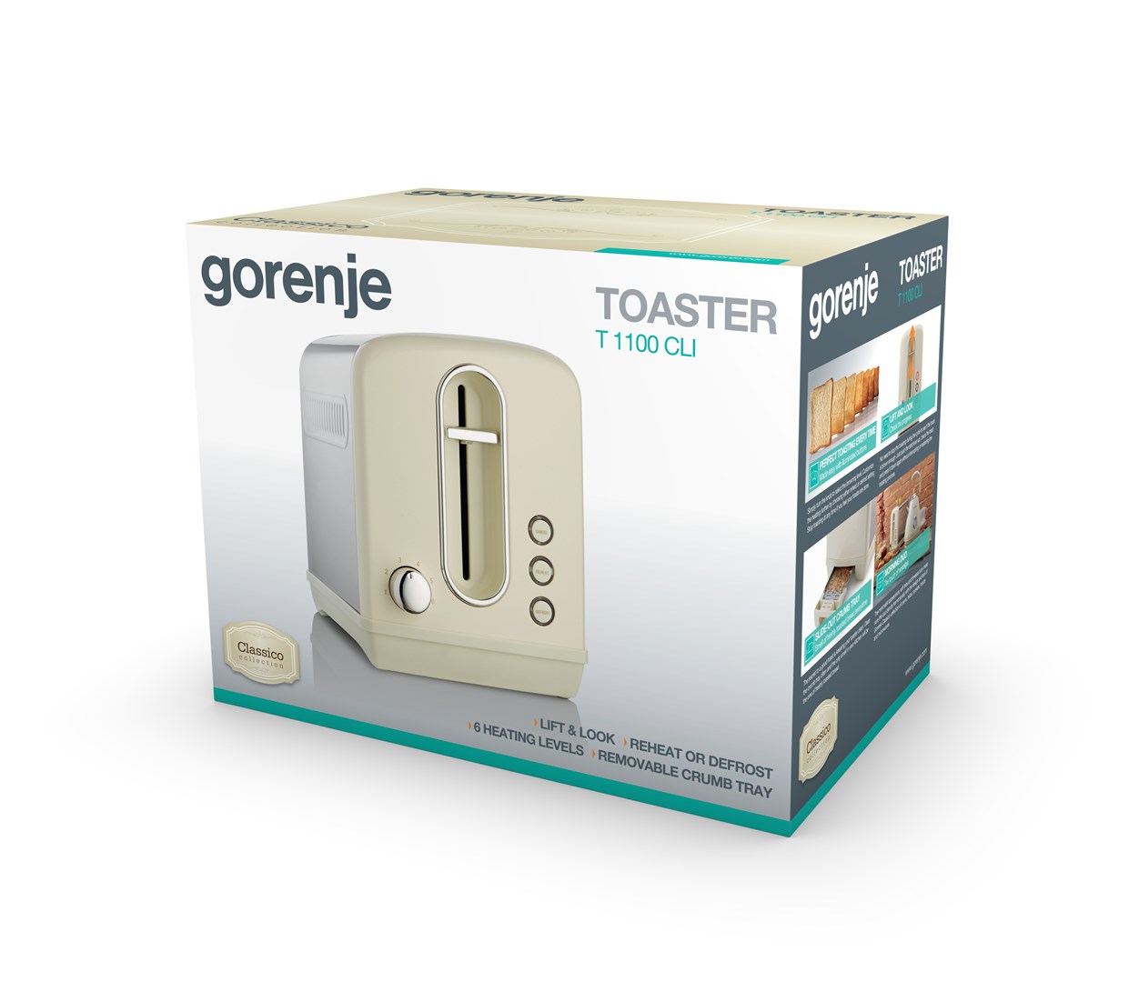 Gorenje T1100CLI 6 2 slice(s) 1100 W Champagne