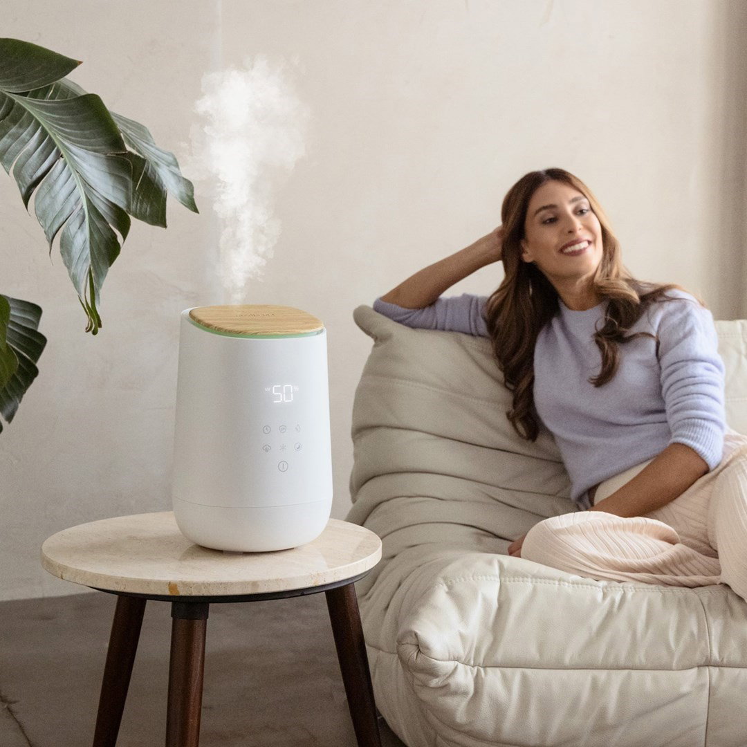 Medisana AH 680 humidifier Ultrasonic 2.6 L White, Wood 24 W