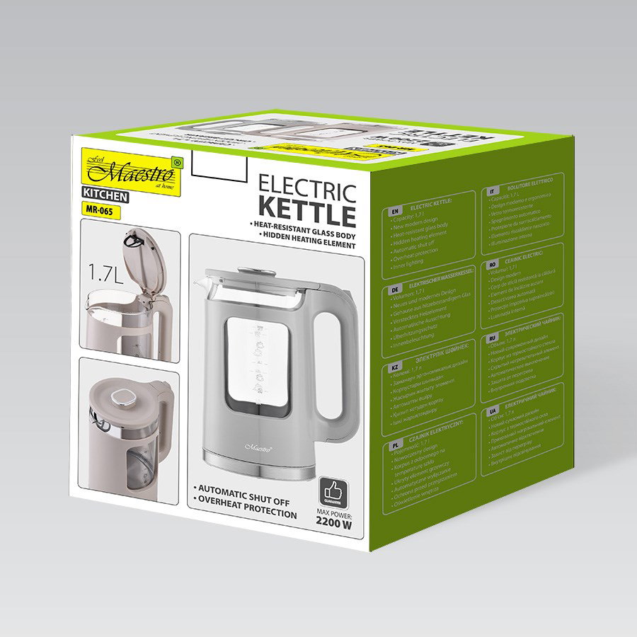 Maestro MR-065 electric kettle 1.7 L 2200 W (MR-065-GREY) Grey