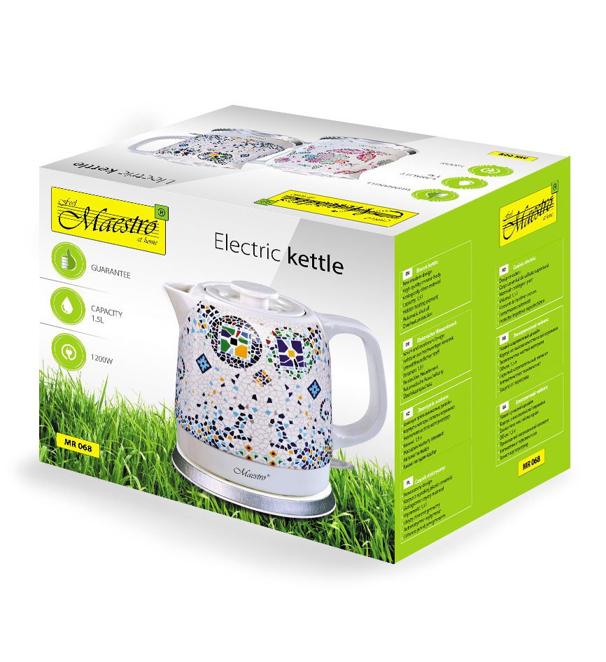 Ceramic electric kettle MAESTRO MR-068 1,5L 1500W (MR-068-MOSAIC)
