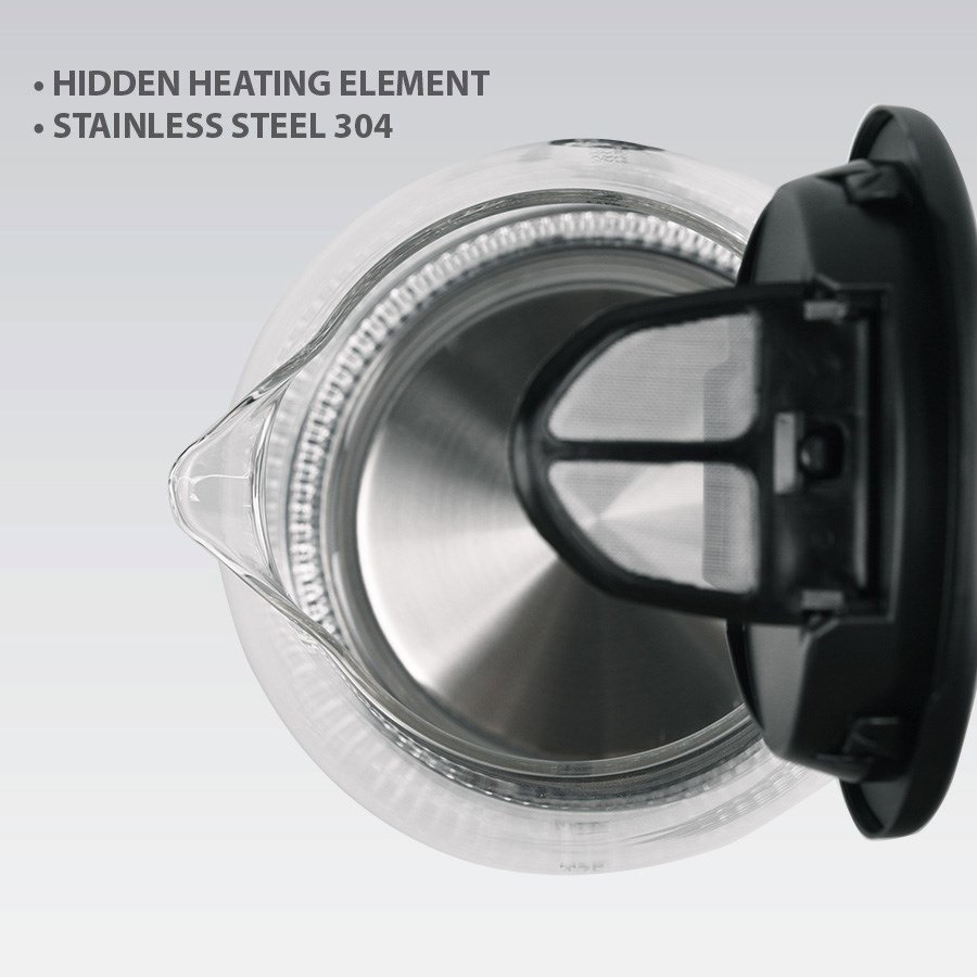Maestro MR-063-Black Glass Electric Kettle 1,7 L