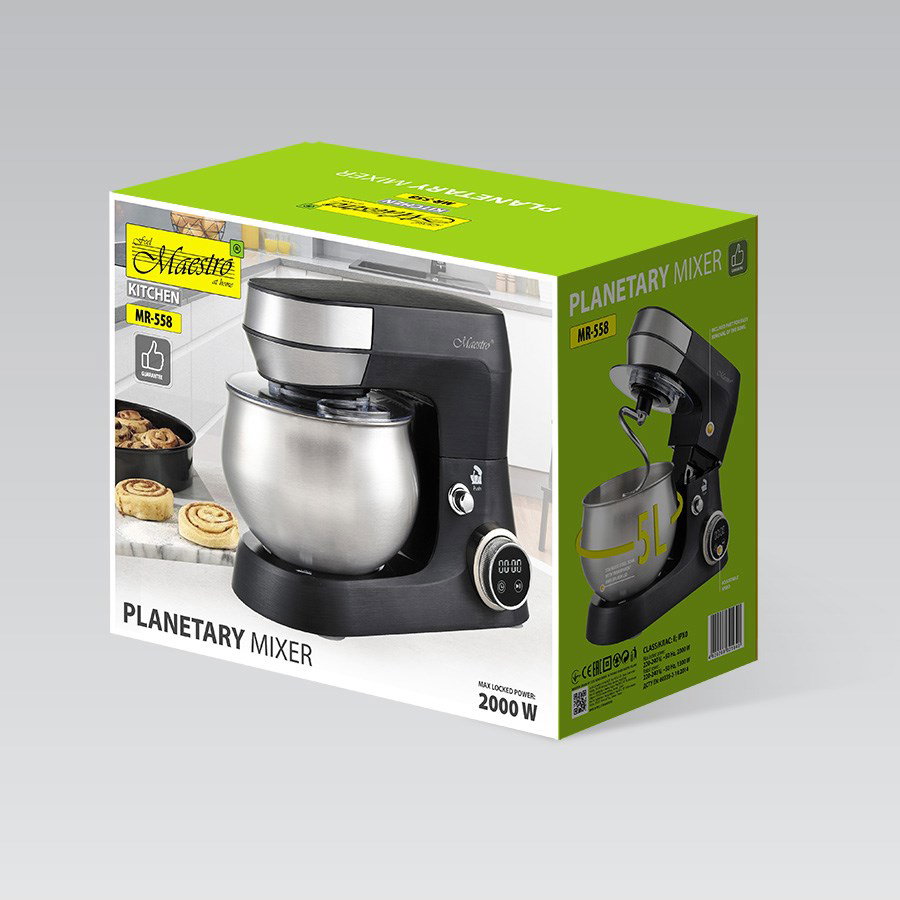 Feel Maestro MR-558 mixer Stand mixer 2000 W Black, Stainless steel