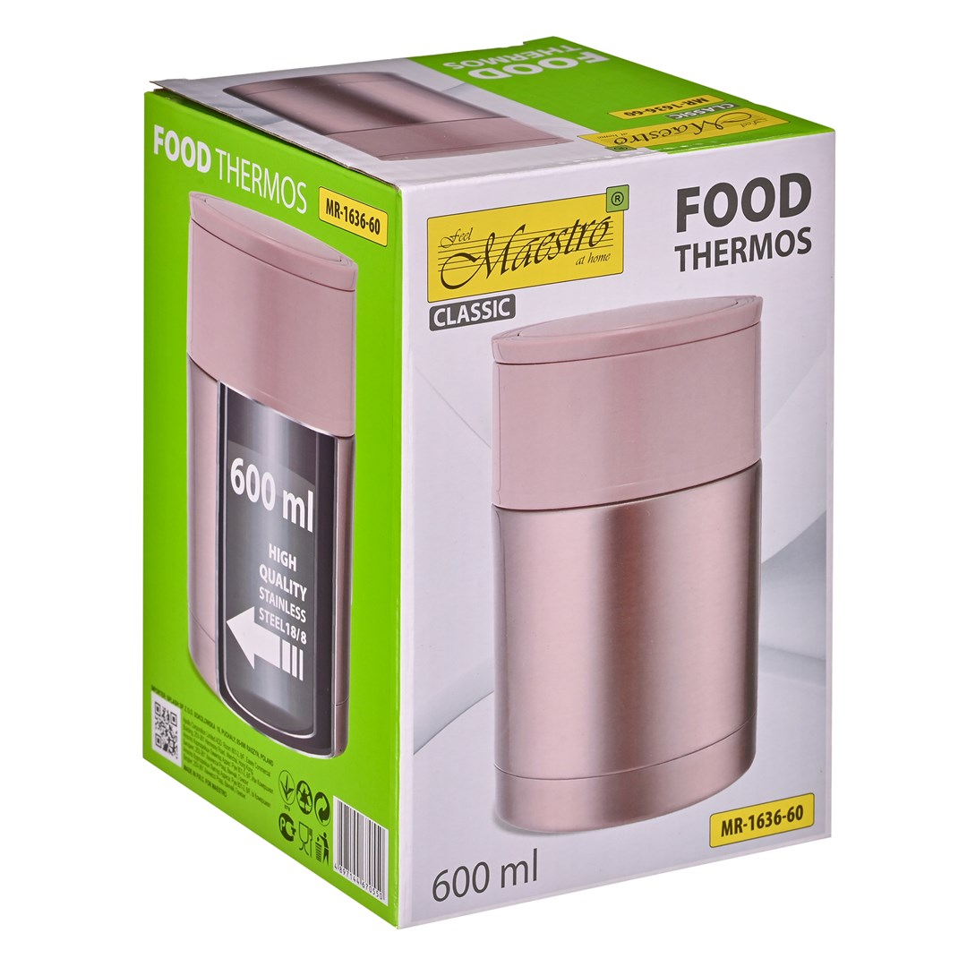 Dinner thermos Maestro MR-1636-60 600 ml, pink