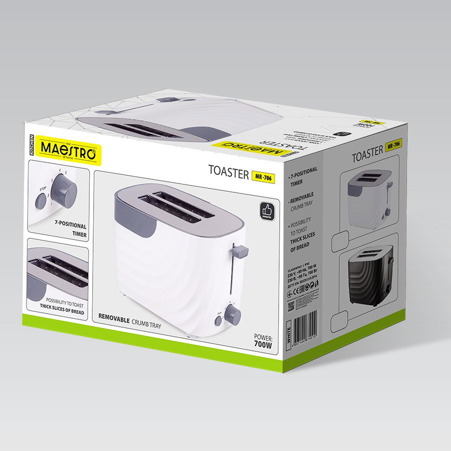 Maestro MR-706-White Toaster White