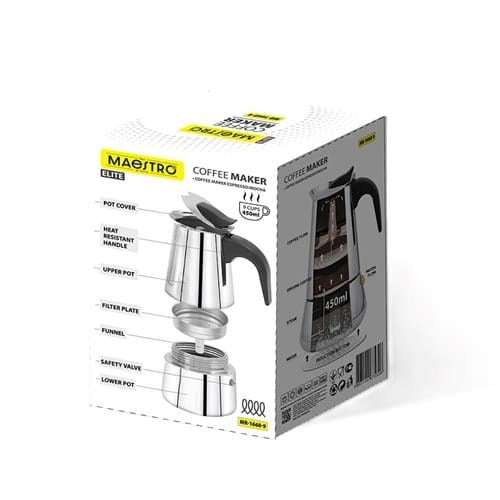 Maestro MR-1660-9 Coffee maker 450 ml Stainless steel