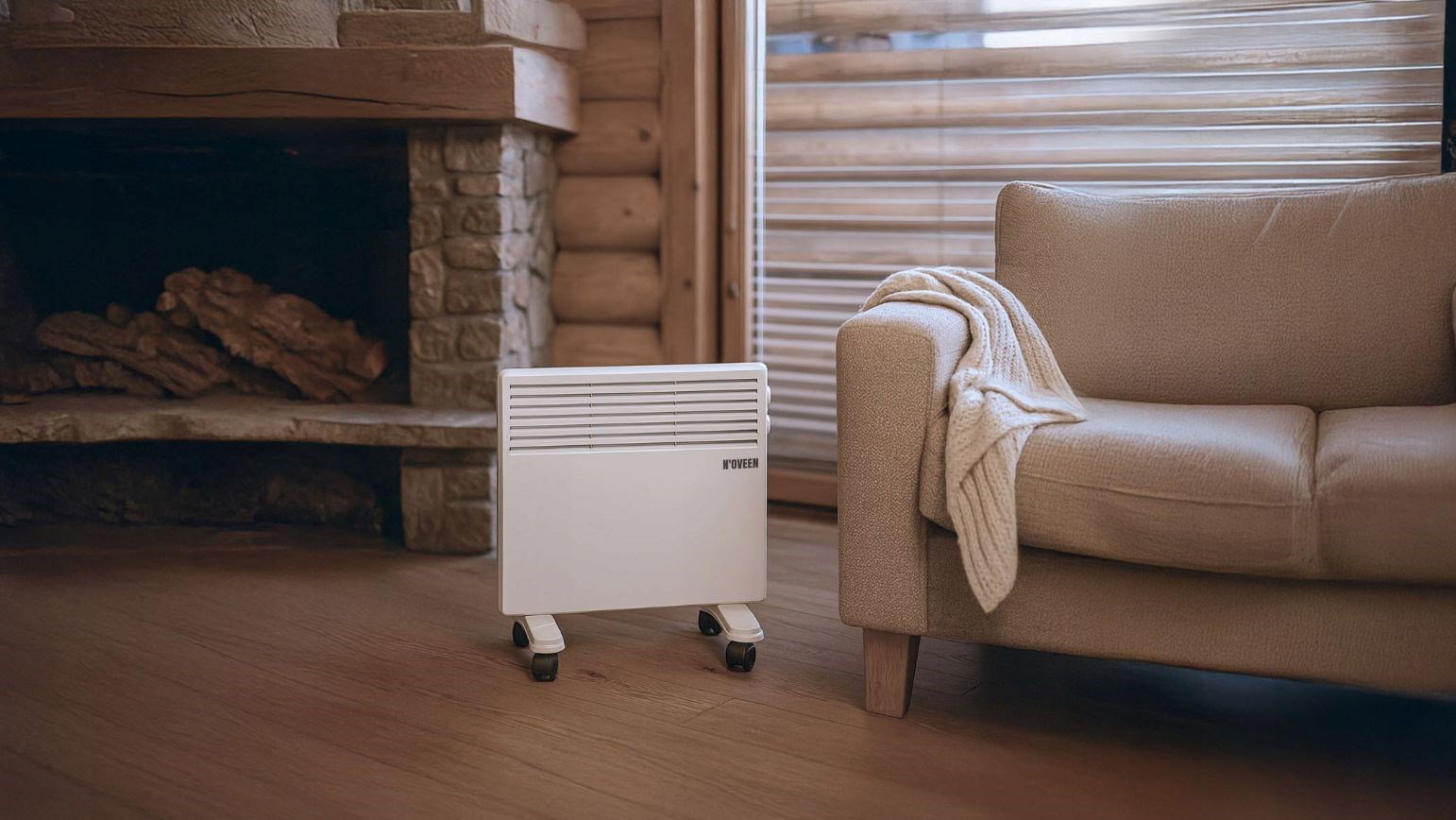 N OVEEN 1000W electric portable wall-mounted convector heater with thermostat CH3350