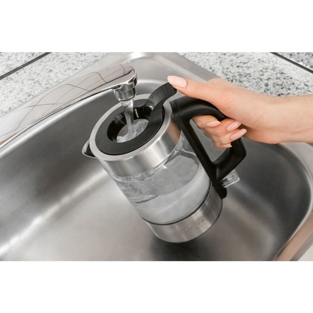ProfiCook PC-WKS 1229 G electric kettle 1 L 1600 W Stainless steel, Transparent
