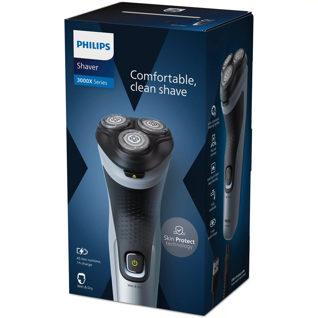 Philips X3063/00 men s shaver Rotation shaver Trimmer Black, Blue