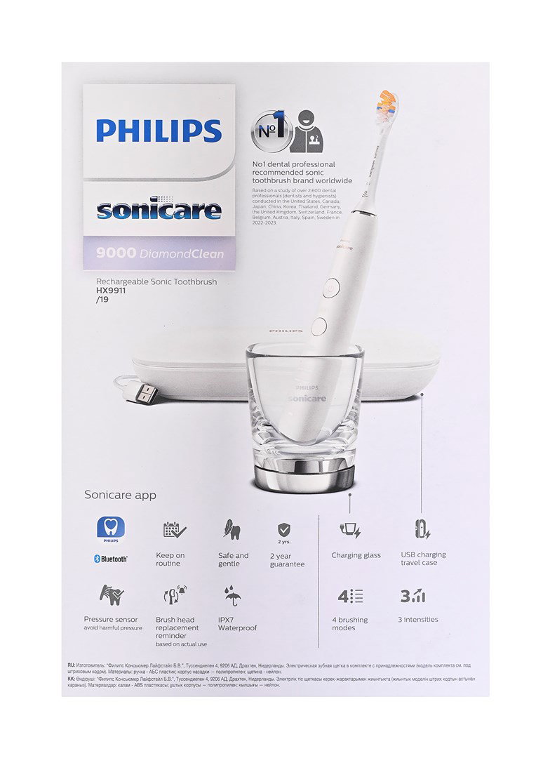 Philips HX9911/19 electric toothbrush Adult Sonic toothbrush White