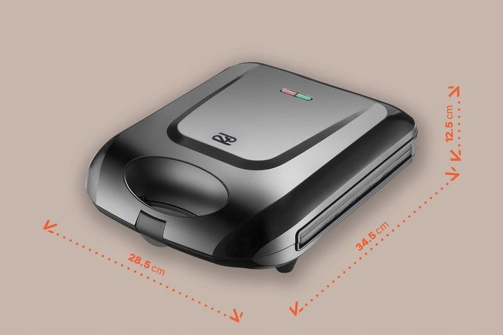 Promis STP 25 XXL sandwich maker, 4 toasts, 1400 W, black