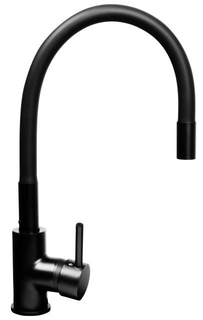PYRAMIS LEFKADA sink (68x44) 1B 1D black + Flessi Black Edition tap - 070 260 611F