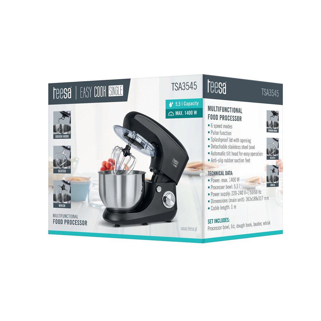 Teesa food processor EASY COOK SINGLE Black
