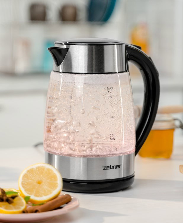 Zelmer ZCK8026 electric kettle 1.7 L 2200 W Black, Transparent