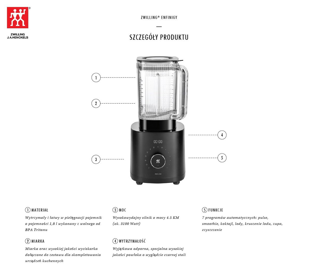 Pro ZWILLING Enfinigy 53001-001-0 black high-performance blender